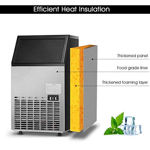 Máquina Comercial de Hielo de Acero Inoxidable 33lbs miniatura 3