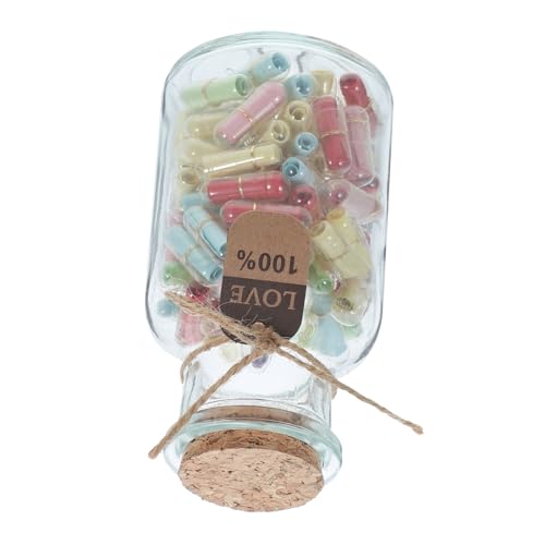 Levemolo Capsule Decorative Bottle Tiny Jars Lids Message Wishing Bottles for Sensory DIY Projects Love Friendship for Couples Adds A Lovely Touch to Landscape Decor