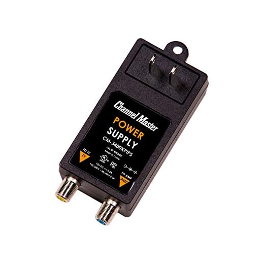 Channel Master Power Over Coax Adapter for Cable TV Antenna Amplifiers and Preamplifiers - Signal Booster Power Inserter - 12V DC 0.5A | CM-3400XPIPS