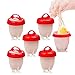 HUHUDAY Cocedor Huevos, 6PCS Cuecehuevos, Recipiente para Cocer Huevos, Ahorrar Tiempo, Huevera de Silicona sin cáscara como se ve en TV