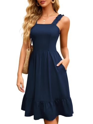 Image of Berydress Sundress for Women 2026 Cute Spaghetti Strap Summer Midi Dresses