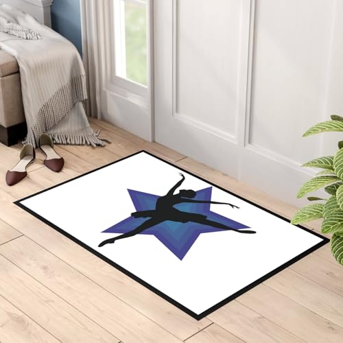 Paillasson de qualité silhouette danseuse étoile sur étoile bleue