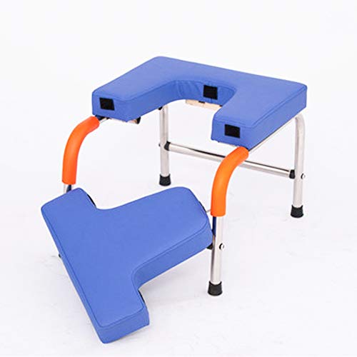 CuteLife Upside Down Chair Meditation Benches Inversion Chair Non-Mechanical Inverted Artifact Yoga Studio Household Inversion Equipment (Color : Blue, Size : 52x44x31cm)