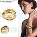 MEDOJO 4 Pcs Women Golden Cuff Bracelet Hinged Design Bracelet Trendy Chunky Cuff Bangle Thick Golden Bracelets for Women