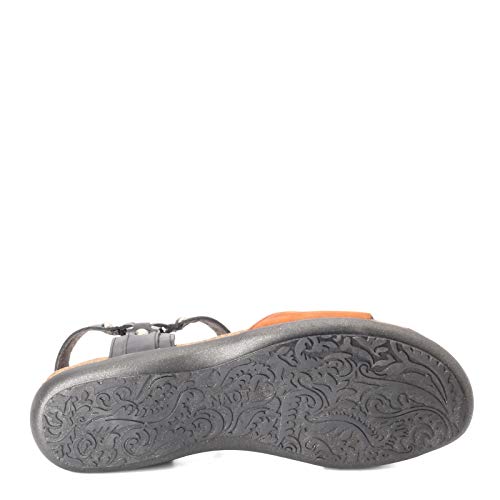 Image of NAOT Women's Sabrina Sandal Jet Black Lthr /Hawaiian Brown Nubuck 11-11.5 M US