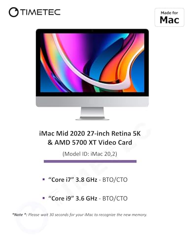 Image of Timetec 64GB KIT(4x16GB) Compatible for Apple DDR4 2666MHz for Mid 2020 iMac (20,1 /20,2) / Mid 2019 iMac (19,1) 27-inch w /Retina 5K Display PC4-21333 / PC4-21300 CL19 SODIMM Memory MAC RAM Upgrade