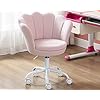 Cimota cute kids desk chairvelvet bedroom chair adjustable child computer chair swivel shell vanity chairs for girls bedroomstudy room light pink  urban country home decor