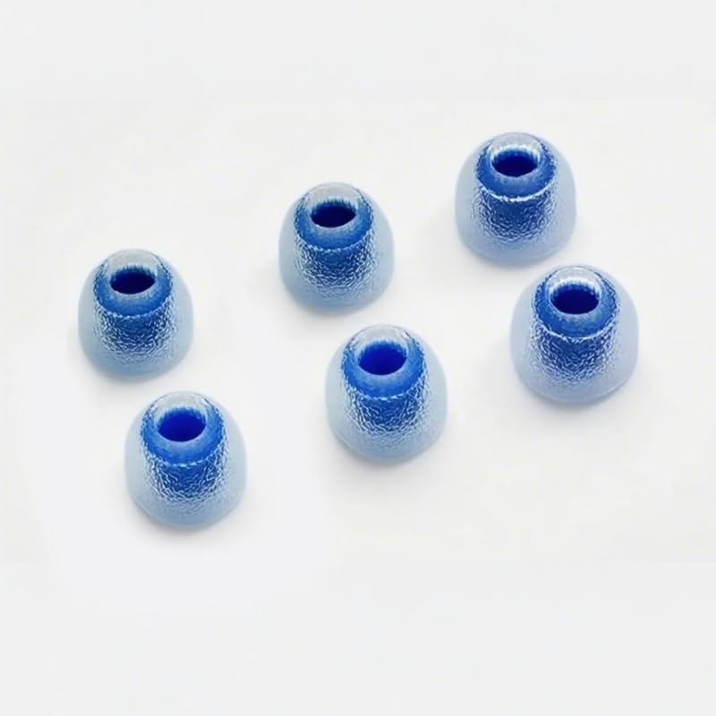Image of TANGZU Tang Sancai Balanced Bore Eartips, Medical Grade Hypoallergic Silicone in-Ear Monitor Ear Plugs for in-Ear Earphone, Replacement Earbuds Tips, IEM Eartips, Blue, L, 3 Pairs