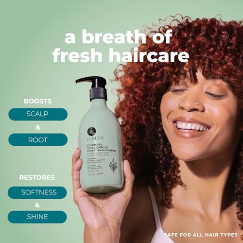 Image of Luseta Rosemary Mint Hair Care Set for Thin Hair, Strengthening，Refreshing | Complete Hair Care Routine, Shampoo & Conditioner (16.9ozx2), Hair Oil (3.38oz), Frizz Control, Smooth Shine, Sulfate Free