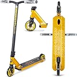 Madd Gear MG3 Elite Series Complete Trick Scooter - Aircraft Grade Aluminum Stunt Scooter for Kids 8 Years and Up - Best Pro Scooter for Beginners to Intermediate Boy and Girls (Gold/Black)