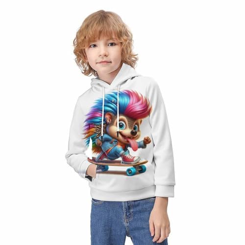 Sweat à capuche imprimé 3D hérisson pull manches longues 6-15 ans