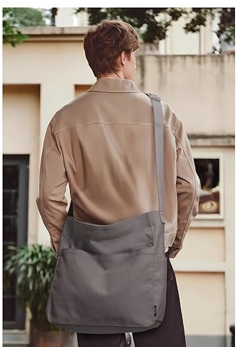 Image of KALIDI Canvas Tote Bag Zipper Large Crossbody Shoulder Bag Messenger Bag