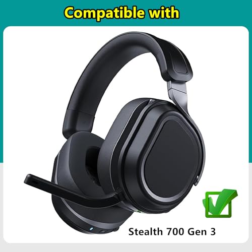 Cooling Gel Ear Pads Ear Cushions Compatible with Turtle Beach Stealth 700 Gen 3 (700 Gen3) Wireless Gaming Headset Earpads Replacement Ice Silk Fabric Memory Foam Black - Image 3