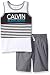 Calvin Klein Little Boys' Toddler 2 Piece Set- Graphic Tank Top and Drawstring Short, Gray, 3T