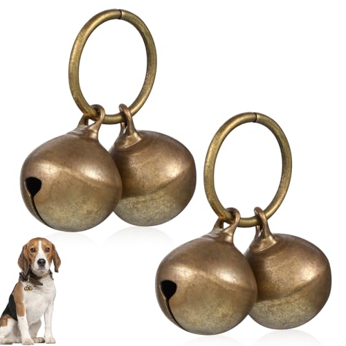 Qulkws 4 Stück Silber Glocken, Glöckchen Haustier, Hunde Laute Hundeglocken Für Haustierhalsband Zubehör, Schlüsselringe, Halskette, DIY Basteln Dekoration