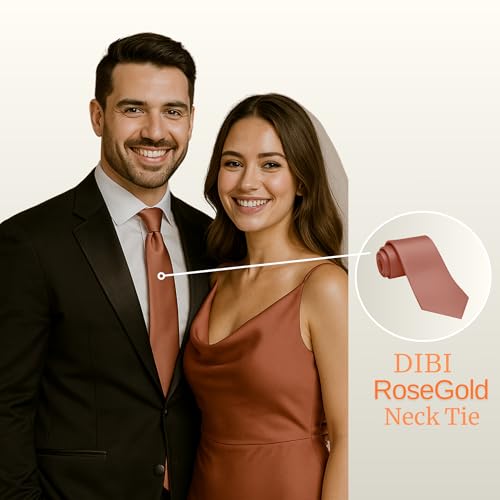 Image of Dibi Solid Color Ties for Men, Formal Mens Ties, Neck Tie, Classic Tie for Boys Women Teens, Wedding Business Costume Necktie