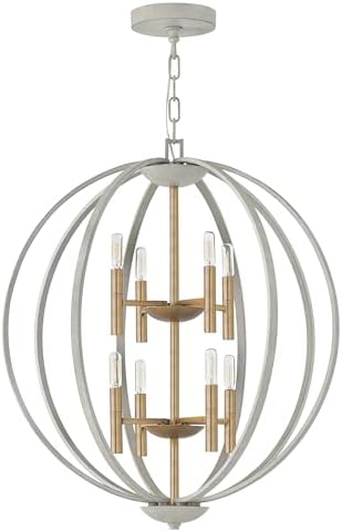Hinkley Euclid Transitional Eight Light Foyer Pendant, Cement Gray