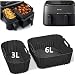 2-Pack Silicone Air Fryer Liner for Philips Dual Basket Air Fryer 3000 Series (3L/6L/9L), BPA Free Airfryer Accessories, Dishwasher Safe Dual Basket Liners for Philips NA350/NA550