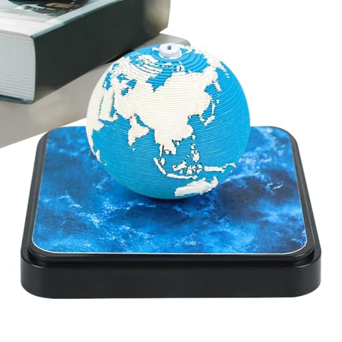 3Dカレンダー 2026,紙製立体カレンダーノートパッド 2026 | 地球テーマ はがせるメモ付き インテリア小物 図書館 本棚 コーヒーテーブル ベッドサイド ダイニングルーム用