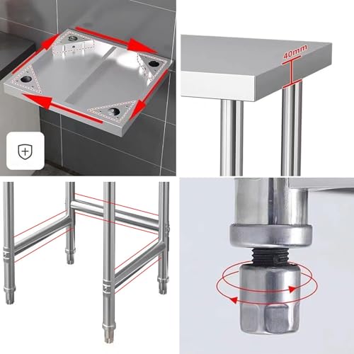 Table de préparation en acier inoxydable pour optimiser l'espace en cuisine - 4