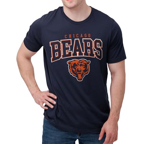 FOCO Chicago Bears NFL Mens Classic Arched Logo T-Shirt - Navy - L