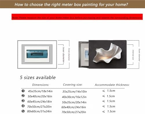 Creative Electrical Panel Cover - Simple Left Push-Pull Meter Box Wall Art, Decorative Painting for Switch Box, Natural Design (60x45cm/24x18in)
