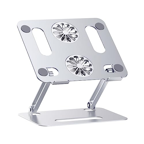 Base fresca para laptop ajustable de aluminio con doble ventilador miniatura 1
