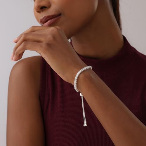 Image of TRUESILVER ACPL 925 Sterling Silver Sliding Bolo Bracelets for Women | BIS Hallmarked Fancy Link Rolo Design Bracelet | Adjustable Slider Chain Bracelet Gift for Birthday Anniversary Wedding