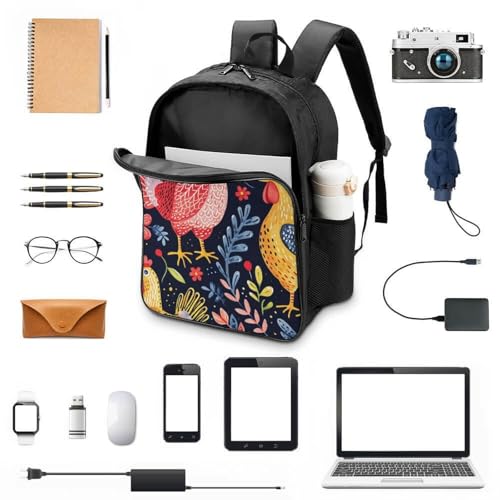 Mochila infantil impermeable Rooster gran capacidad para niños con bolsillos laterales 4