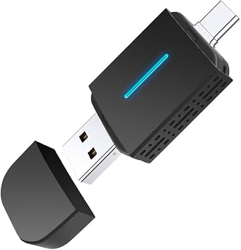 2 in 1 Wireless-CarPlay-Adapter-for Cars,Android Auto USB/Type-C Plug&Play