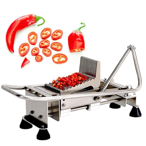 ZXCVBNMQ Picadora de pimientos Rojos Comercial, picadora Manual de cebollas Verdes, Cuchilla de Acero Inoxidable, picadora de Verduras para cebollas Verdes