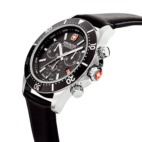 Image of Swiss Military Hanowa SMWGC2100705 Starlight - Swiss Made Round Black Chronograph - Watch for Men