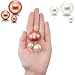 Hicarer 120 Pieces Pearl for Vase Filler Pearl Bead Vase Centerpieces Brush Holder Assorted Round Faux Bead for Crafting, Home Wedding Table Decor 14/20/30 mm(Creamy White, Rose Gold)