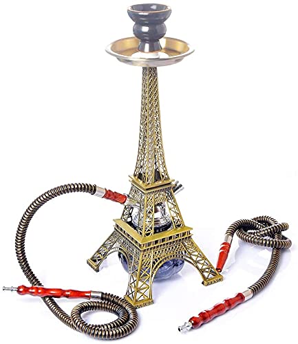 XJHYJS Kreative Shisha Shisha Set, Eiffelturmform Chicha Kit, 2 Schlauchhukah-kombinations-kit, Party-rauchenset – Bild 8