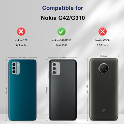 Image of Jasonyu Case for Nokia G42 Leather Wallet Flip Cover with Card Holder,Kickstand, Magnetic Closure,TPU Shockproof Phone Case Compatible with Nokia G42 (Blue)