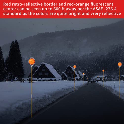 Image of Reflectors for Driveway Entrance Orange Reflective Driveway Markers Snow Plow Markers Plow Markers 51 Inch Yellow Fiberglass Pole Double Sided Reflector for Driveway (8-Pack)