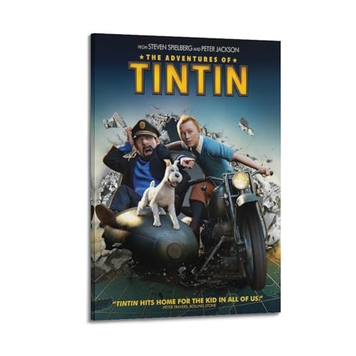FOWNJCIA Póster de película Las aventuras de Tintín, póster decorativo de lienzo para pared e impresión artística moderna para decoración de dormitorio familiar, 40 x 60 cm