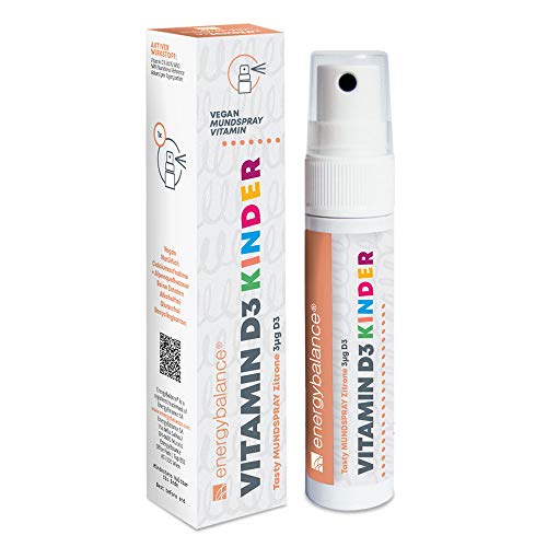 Vitamine D3 en spray pour enfants - Citron savoureux - 3µg - Végétalien - Sans alcool - Sans gluten - 185 sprays - EnergyBalance