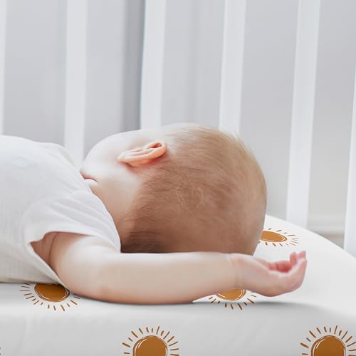 Image of Sweet Jojo Designs Orange and White Vintage Boho Sun Boy Girl Unisex /Gender Neutral Baby Bassinet Sheets Fitted Sheet Set Infant Newborn Nursery Oval Rectangle Hourglass Mattress 2p Bohemian Celestial