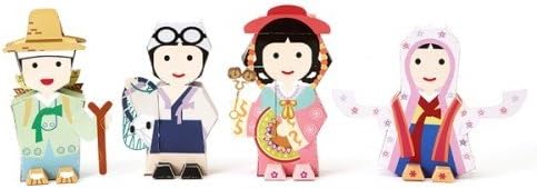 Korea Character Papertoy - Woman Diver & Princess Baridegi & A packmen & A dance in buddhist Attire