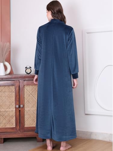 Image of Secret Wish Solid Velvet Maternity Nighty Full Length