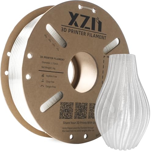 Image of TPU 95A Filament 1.75mm, Soft 95A Flexible 3D Printer Filament, 1KG Spool (2.2 lbs), Dimensional Accuracy + /- 0.02 mm, Vacuum Sealed, Excellent Layer Adhesion, Fits Most FDM Printers (Clear)