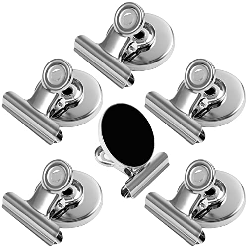 6 Pack Silver Magnets For Fridge Refrigerator Magnets Fridge, Magnetic Clips For Whiteboard, Fridge Magnet For Home & Kitchen & Office Organizing #TOP6
