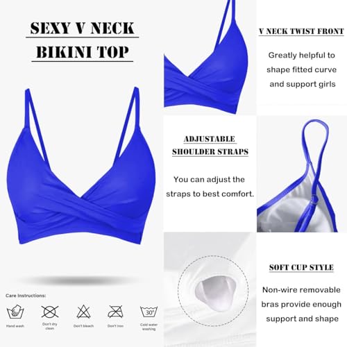 Image of Amy Babe Women's High Waisted Bikini Sets Push Up Twist Front Spaghetti Straps Ruched Two Piece Swimsuit Bathing Suit