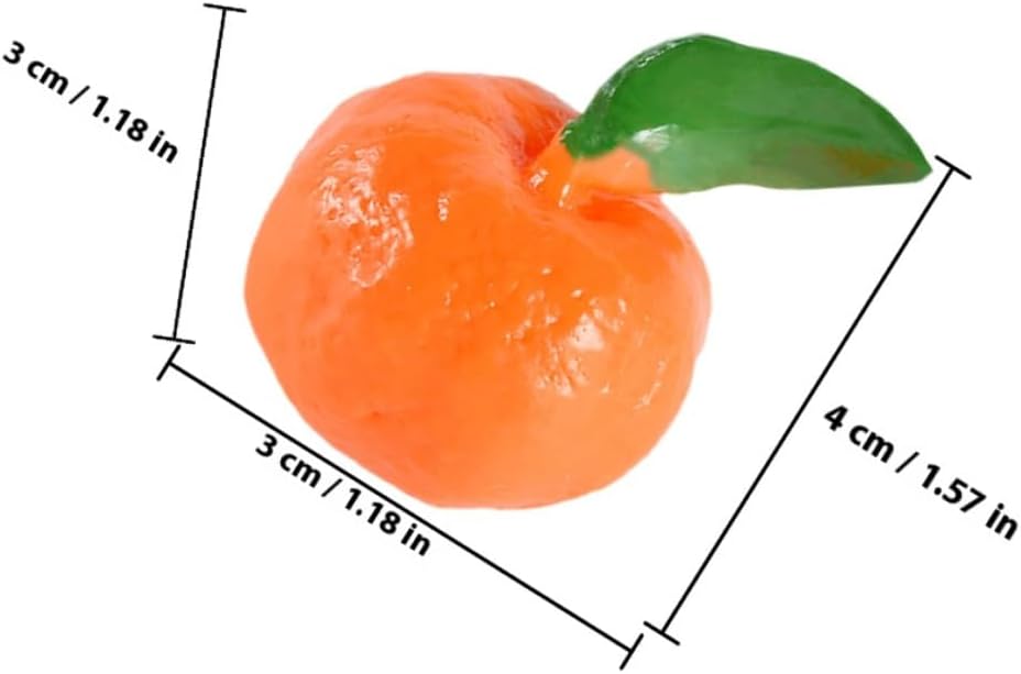 VICASKY 6pcs Mini Artificial Orange Fruit Decor with Realistic Simulation and Sturdy PVC Material, Desktop Fake Fruit for Home, Kitchen, or Cabinet Decoration