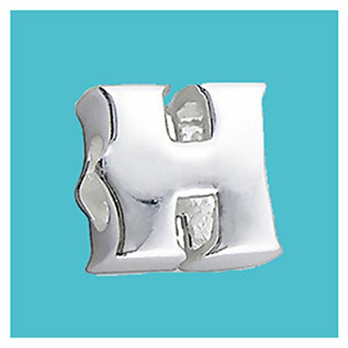 Argento ciondolo lettera H vero argento puro 925