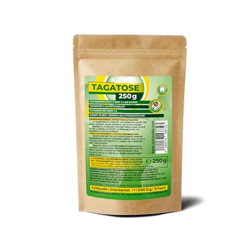Tagatose Pulver 250 g - Vegane zuckerfreie & kalorienreduzierte Tafelsüße mit D-Tagatose - Natürlicher Tagatose Zucker als Süßungsmittel