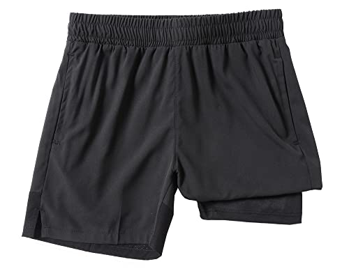 IRELIA Boys Box Brief Liner Compression Mesh Athletic Shorts Pocket Kids Quick Dry Active Sports Shorts with Reflective Strip2