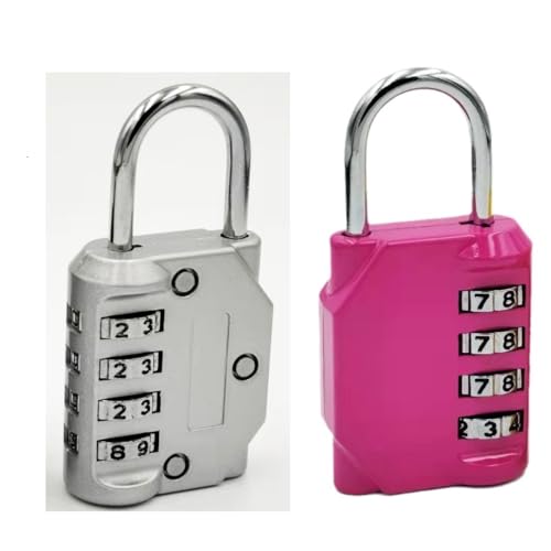 Image of 4 Digit Resettable Outdoor Waterproof Padlock with Keys, Combo Lock for School, Sports or Gym Locker, Employee Locker, Fence, Gate, Case, Toolbox, Hasp Storage,2pcs (Black+Yellow)