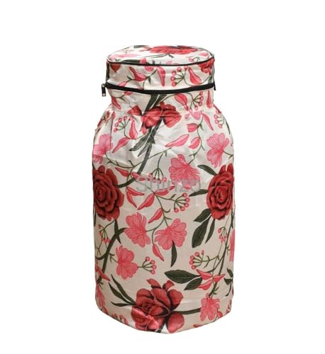 Image of Woah Cotton DustProof and Dustproof LPG Gas Cylinder Cover| Top Design Stain| Dust| DustProof PVC LPG Gas Cylinder Cover, Polyester Gas Tank Cover Fits StandardG (Pack of 2, Pink Flower)